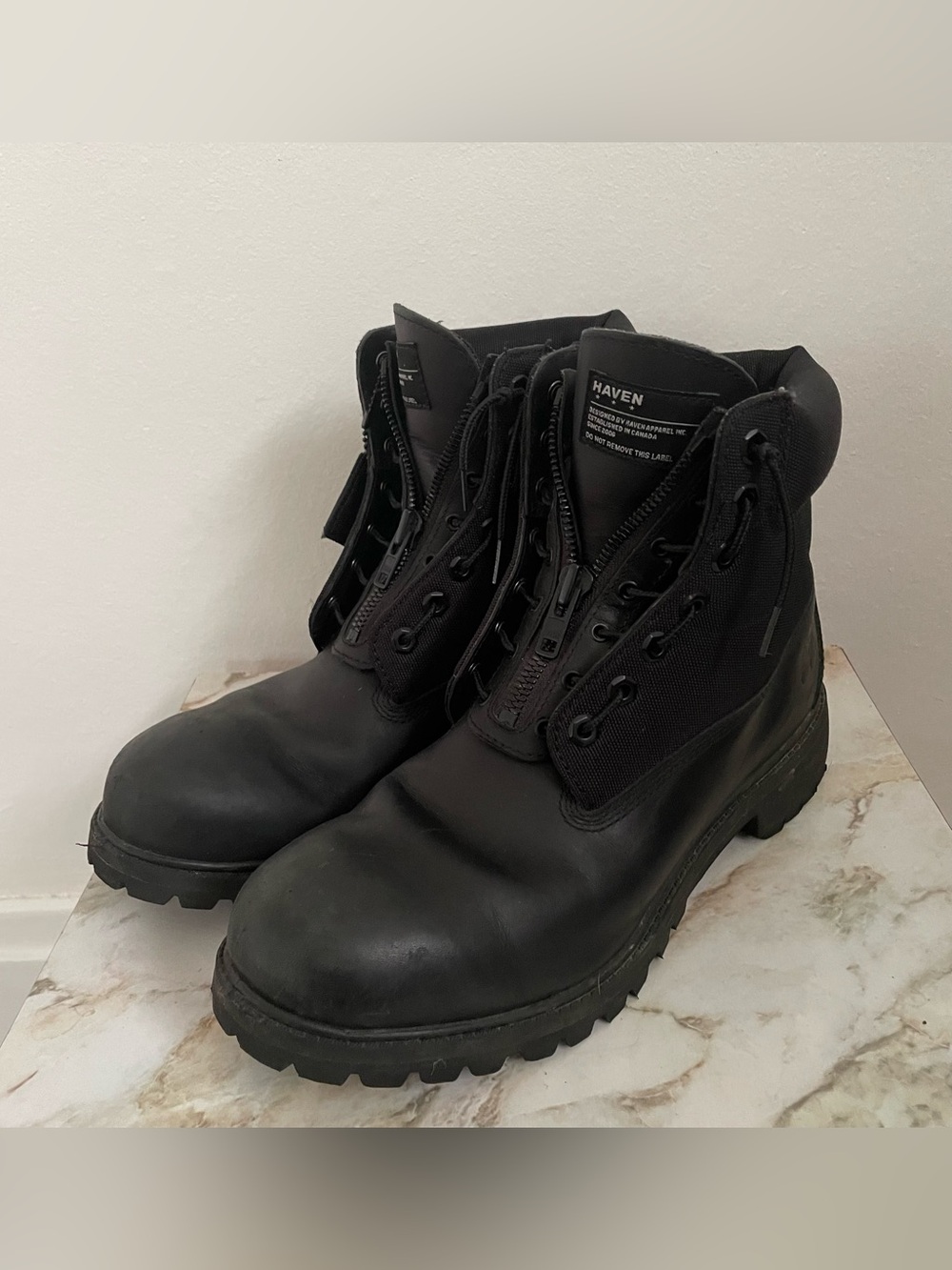 Haven/Timberland Collaboration Rare Men's Black GortexTactical Lace-Up Zip Boots